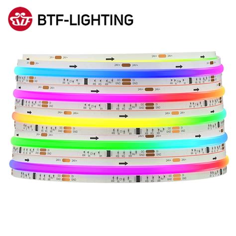 Fcob spi rgb ic led tira de luz ws2811 endereçável 720 leds cor sonho