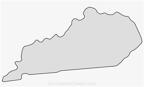 Kentucky Map Outline Png Shape State Stencil Clip Art Pattern