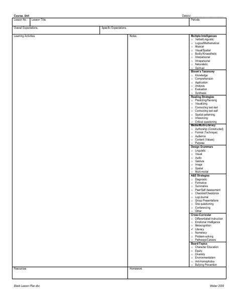 High School Lesson Plan Template Download Fillable PDF | Templateroller