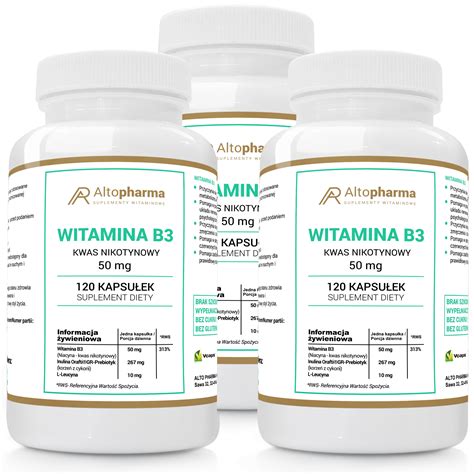 NIACYNA WITAMINA B3 PP 50mg Kwas Nikotynowy 3x120k 9501516511 Allegro Pl