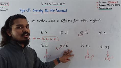 Classification Type Choosing The Odd Numeral Jaiswar Edufit