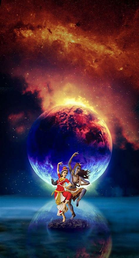 Lord Shiva And Parvati Dancing In Creative Art Painting Wallpaper God