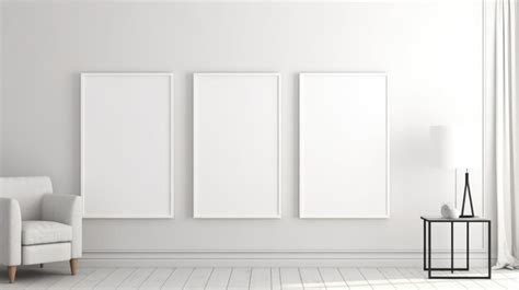 Premium AI Image | White frames on a white wall with shadows.