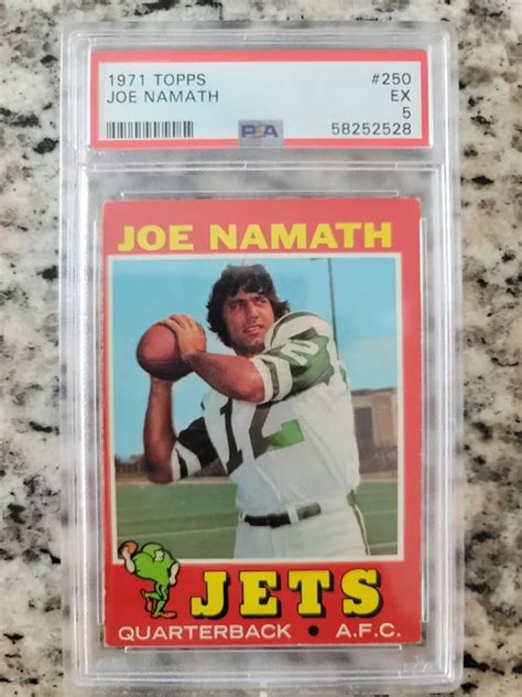 1971 Topps 250 Joe Namath PSA 5 EX Greg S Vintage Sports Cards