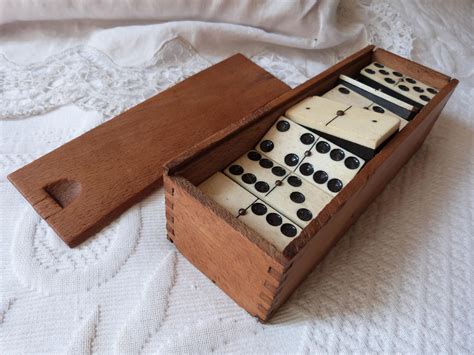 Antique French Wooden Dominoes Set S Vintage Wood Domino Etsy