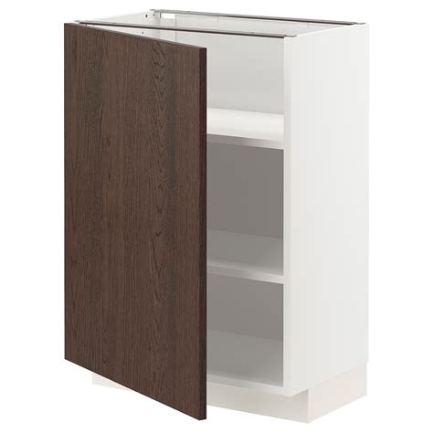 Metod Base Cabinet With Shelves Whitesinarp Brown Ikea