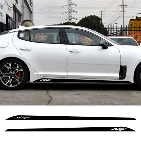 Pcs For KIA Stinger Sticker Car Door Side Skirt Sticker Body Decor