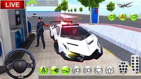 3d Driving Class Simulation Funny Police Officer Refuel His Super Car Gas Crazy Driving