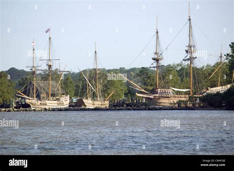 Replicas Of The Susan Constant Godspeed And Discovery Ships That