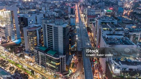 The City Of Dhaka Skyline At Night Bangladesh Stock Photo Stock Photo ...