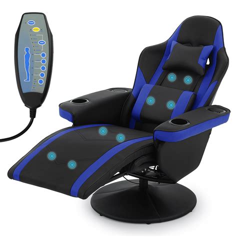 MoNiBloom Reclining Gamer Chair with Massage Function, Swivel PC Chair ...