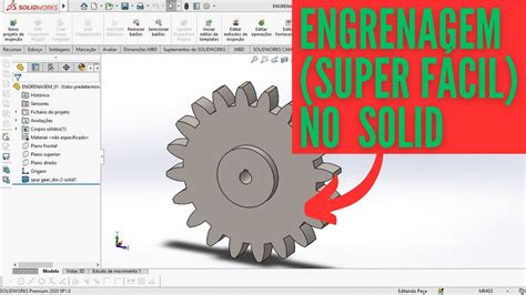 Como Fazer Engrenagem De Forma F Cil No Solidworks Youtube