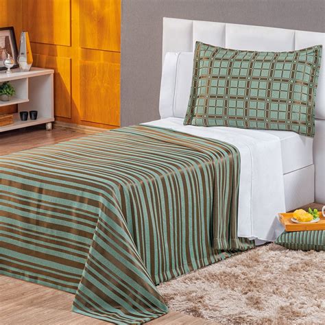 Cobre Leito Jacquard Solteiro Elegance 2 Peças Verde Submarino