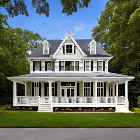 5 a Colonial Revival-style House with Symmetrical Design and ...