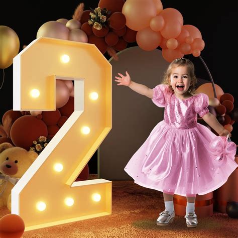 Imprsv 3ft Light Up Numbers Marquee Numbers For 2nd 21st Birthday Decorations