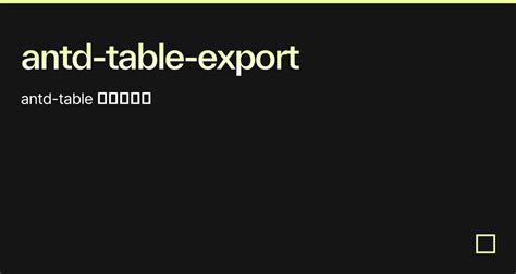 Antd Table Export Codesandbox