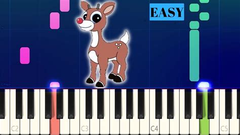 Rudolph The Red Nosed Reindeer Easy Piano Tutorial Youtube