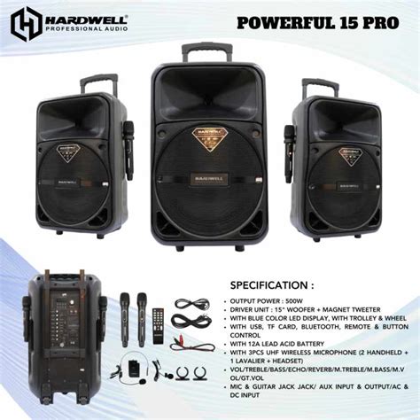 Portable Speaker Powerfull 15 Pro Hardwell