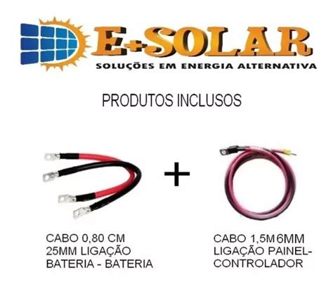 Kit Cabos Ligação De Bateria Controlador E Inversor 25 6mm MercadoLivre