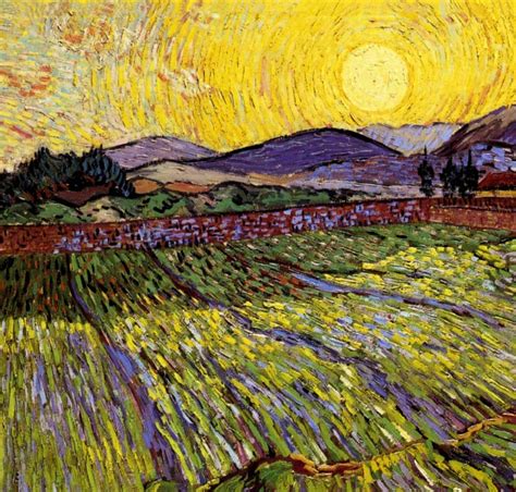 Field With Rising Sun 1889 Painting by Vincent Van Gogh