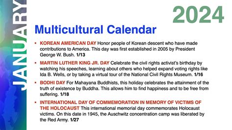 Multicultural Calendar January 2024 Lenoir Community College