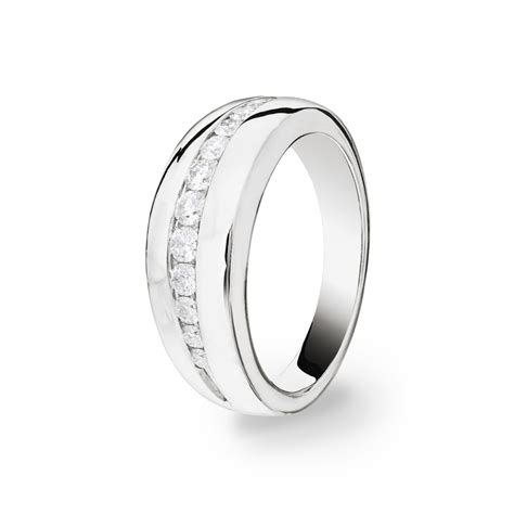 Damenring K Weissgold Mit Diamanten Ct H Si