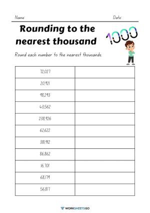 Rounding To The Nearest Thousand Worksheets Worksheetsgo