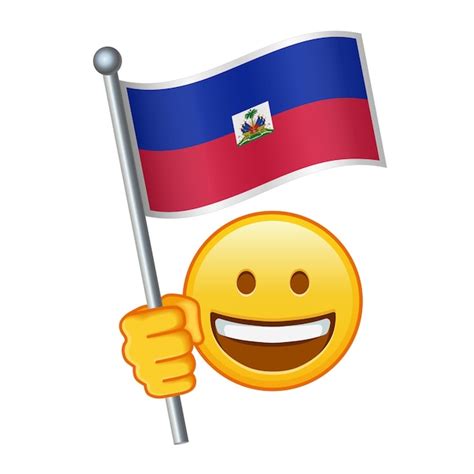 Premium Vector | Emoji with haiti flag large size of yellow emoji smile