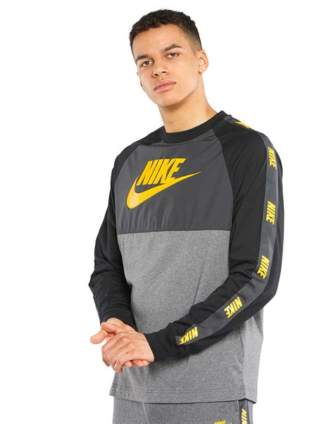 Nike Mens Hybrid Long Sleeve T Shirt Grey Life Style Sports Ie