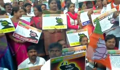 Karnataka Bjp Workers Stage Protests Against Tipu Jayanti