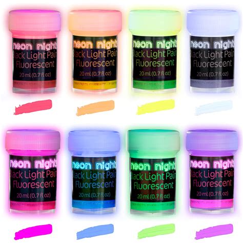 Buy Neon Nights Ultraviolet Uv Black Light Fluorescent Glow Wall Paint Set Of 8 Online