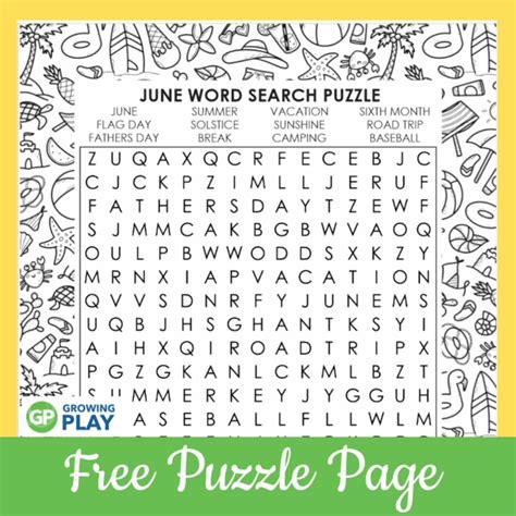 June Word Search Puzzle Printable Word Search Maker