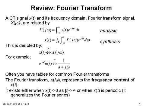 Lecture Fourier Transform Properties And Examples