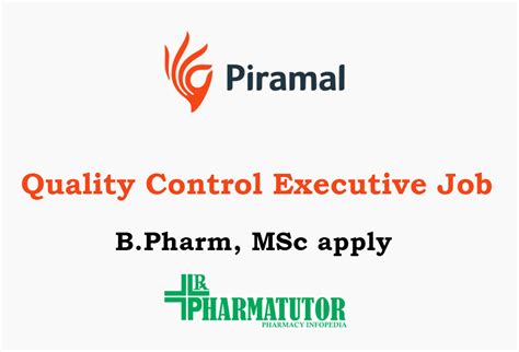 Walk In Interview For Quality Control Executive At Piramal Healthcare