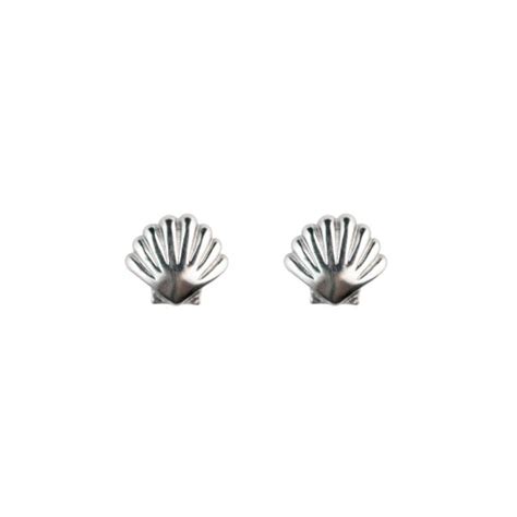 Silver Shell Stud Earrings Aspens Jewellers