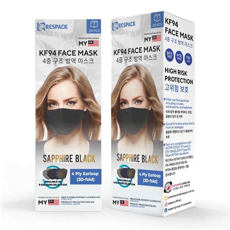 RESPACK KF94 Face Mask Sapphire Black 20 S