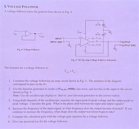 Solved I. VOLTAGE FOLLOWER A voltage follower takes the | Chegg.com