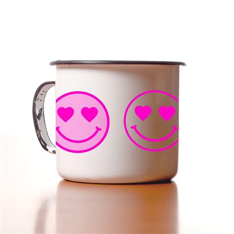 Pink Smiley Face Heart Eyes PNG SVG Smiley Face Heart Eyes Digital File