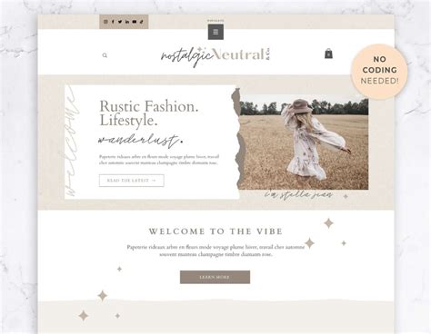 Wix Website Template Nostalgic Neutral