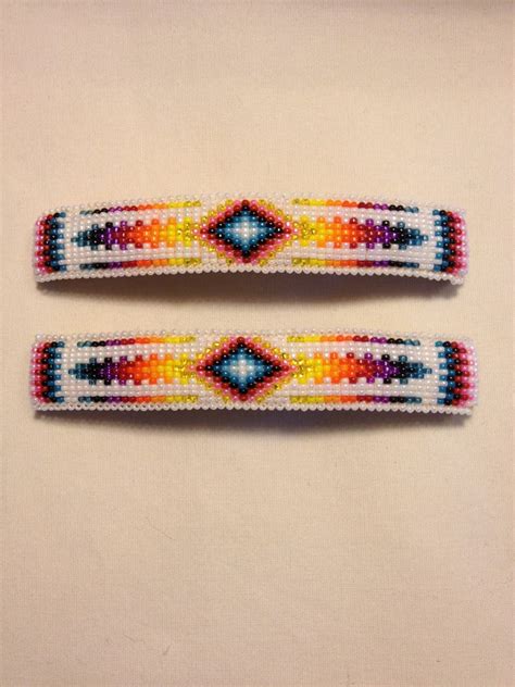 Native American Beaded Barrettes Etsy