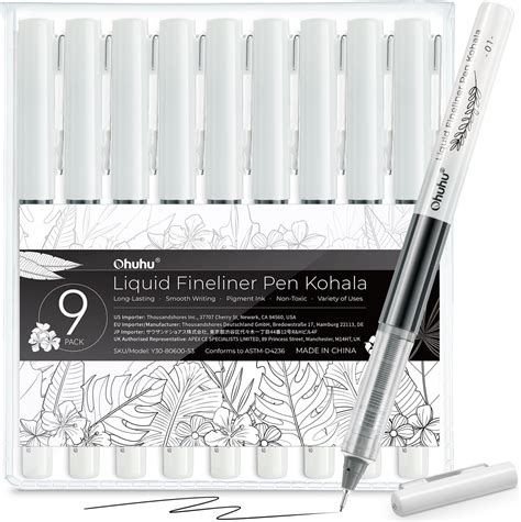 Ohuhu Liquid Fineliner Drawing Pens Micro Pens Black Ink Pigment