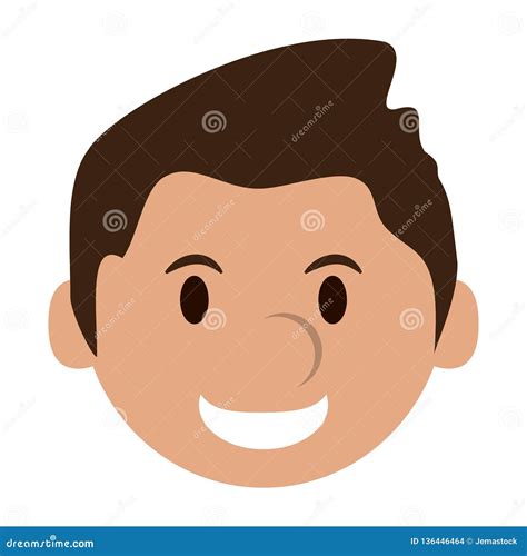 Man Face Smiling Cartoon Stock Vector Illustration Of Caricature