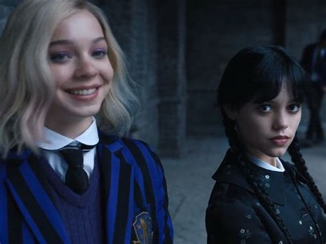 Wenclair Wednesday And Enid Jenna Ortega As Wednesday Addams Emma Myers