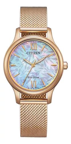 Reloj Citizen Em089280d Para Mujer Triple Manecilla Acero Color De La