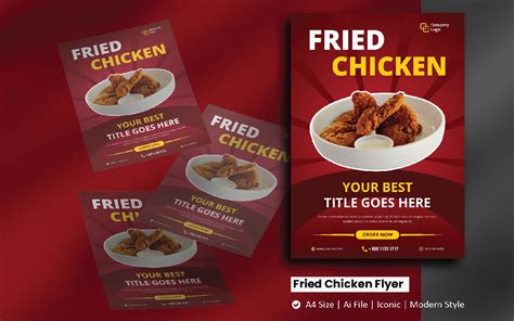 Fried Chicken Flyer Brochure 178920 TemplateMonster