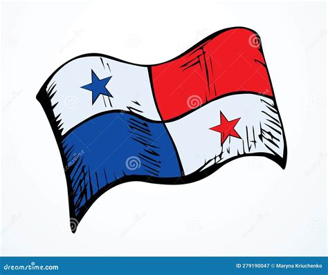 Bandera De Panama. Icono De Dibujo Vectorial Stock de ilustración ...