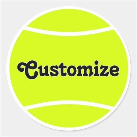 Custom Tennis Team Name Text Personalized Sports Classic Round