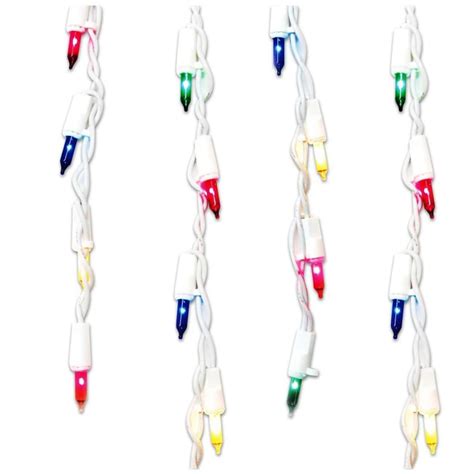 Sienna Set Of 300 Shimmering Multi Color Mini Icicle Christmas Lights White Wire The Home