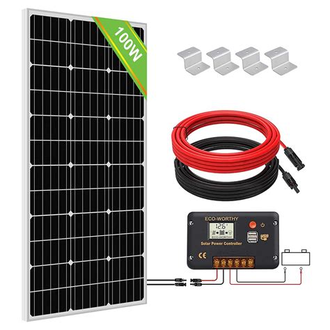 ECO WORTHY 100W Monokristallines Solarmodul System 100W Solarpanel Mit