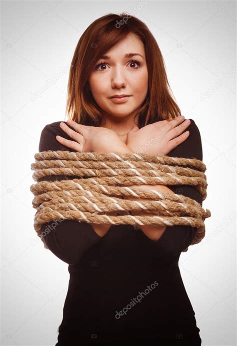 Woman Prisoner Tied Rope Hostage Female Bondage Bound Girl Slave